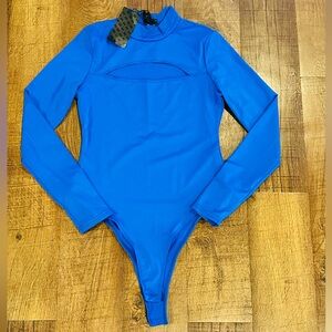 SHEIN Cut Out Long Sleeve Mock Neck Bodysuit